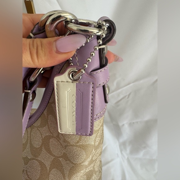 Authentic Coach Chelsea Signature canvas Hobo shoulder Two Way Bag - Picture 8 of 17